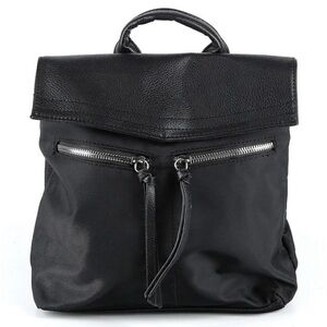 Botkier | Black Trigger Mini Nylon & Vegan Leather Backpack "New York" Straps